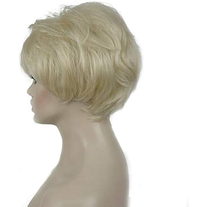 DILLARDS Lydell Short Straight Layered Synthetic Wigs With Hair Bangs For Women Blonde - Image 5